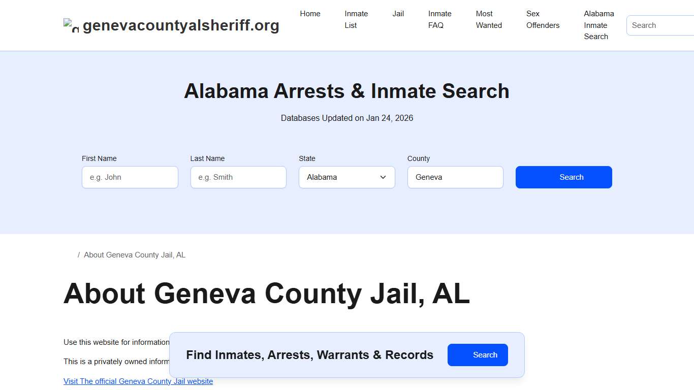 About Geneva County Jail, AL